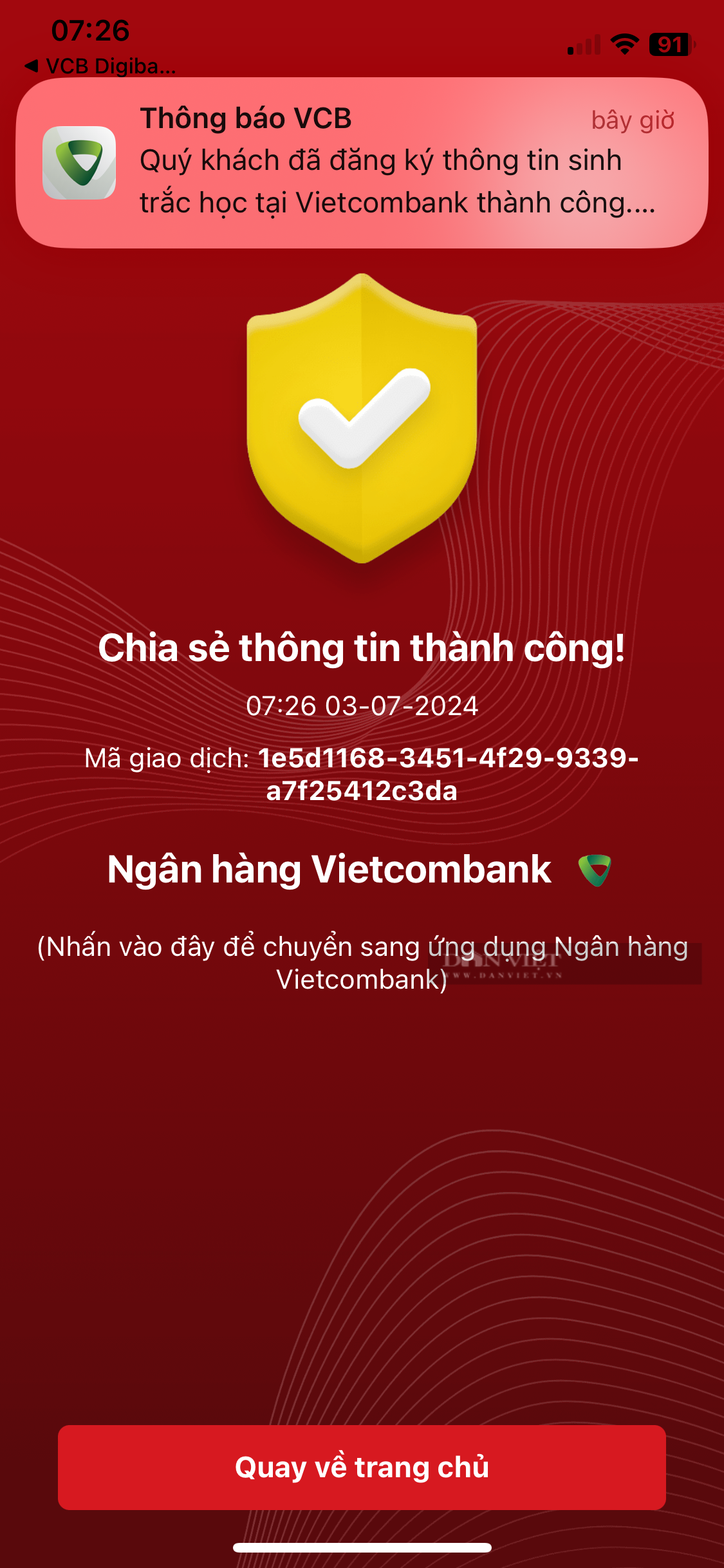 Xác thực sinh trắc gặp khó, một 