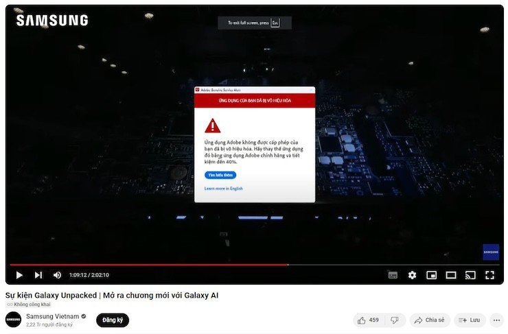 Kênh YouTube của Samsung đang phát trực tiếp bị khóa vì phần mềm lậu: Chuyên gia công nghệ phân tích gì?- Ảnh 1.