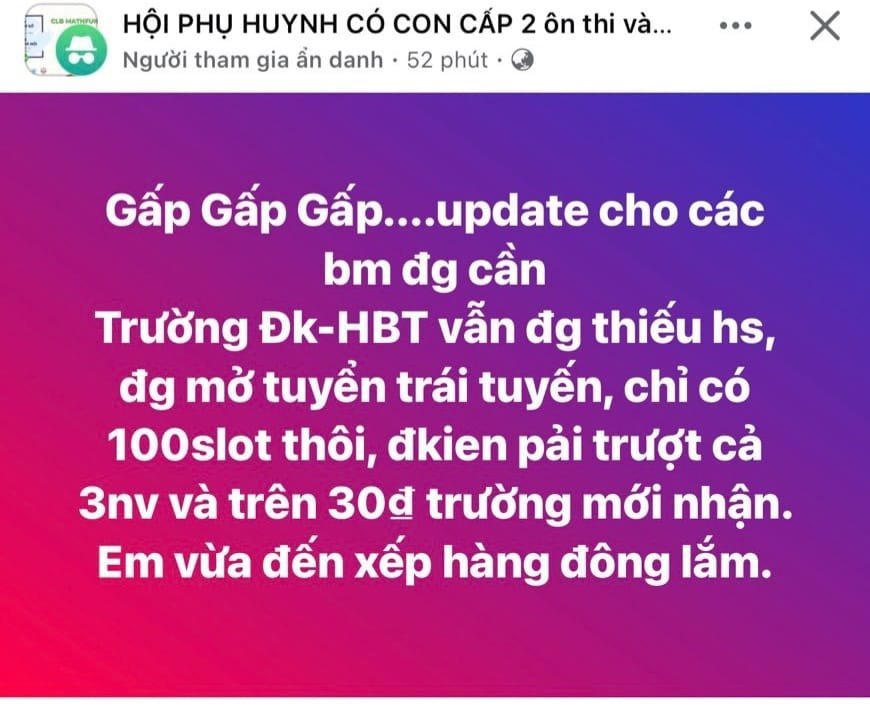 Thực hư tin một trường THPT công lập nội thành Hà Nội nhận thêm 100 chỉ tiêu vào lớp 10 năm 2024- Ảnh 1.