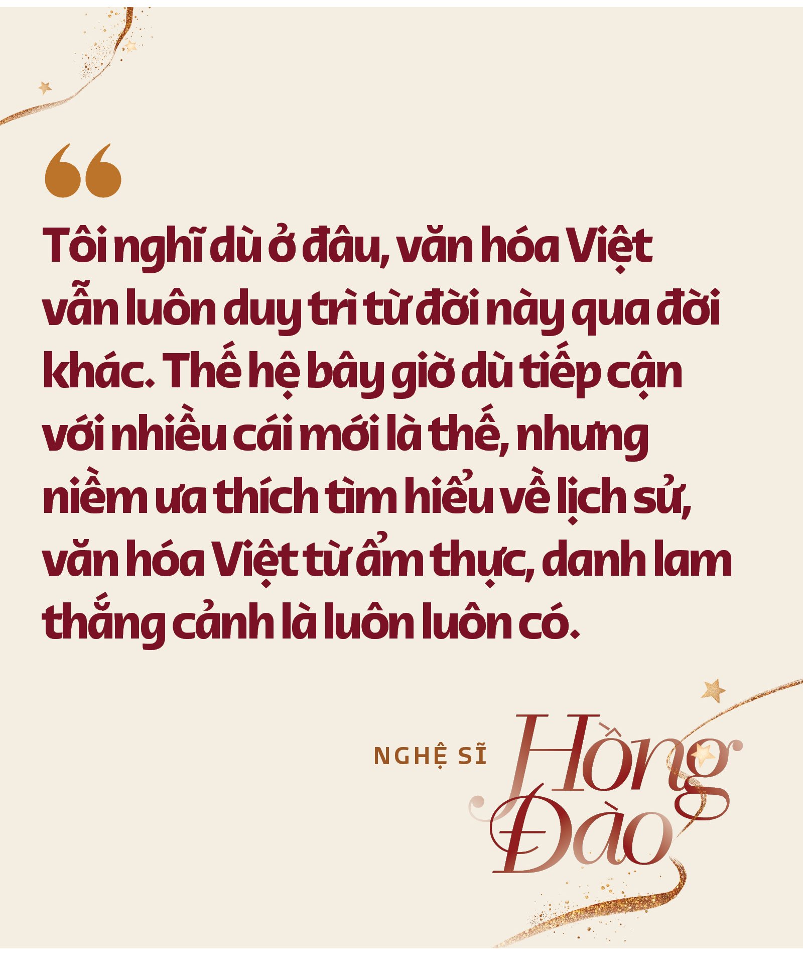 Nghệ sĩ Hồng Đào: 